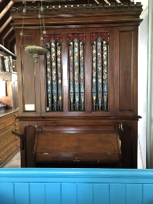 The organ in Belchford Church. 