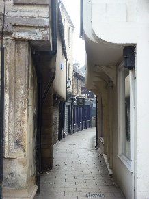 Narrow walkway in the old part of Stamford.