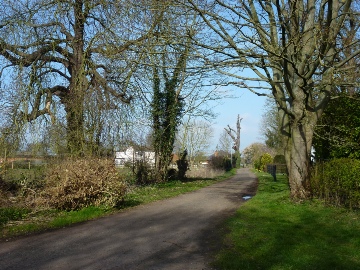A country lane near the church in Hougham. 