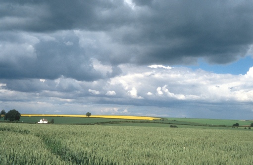 A stormy sky over the Lincolnshire Wolds.