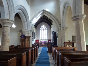 The aisle in St Mary's Church. 
